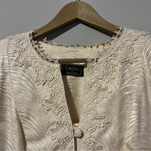 Cachet By Bari Protas Vintage 80’s Ivory White Lace Wedding Set - Size 7/8 - Picture 7 of 16